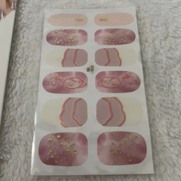 🆕NAIL STICKERS/WRAPS- Fuchsia, Pink, Peach, White - Picture 2 of 3